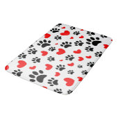 Willekeurige honden schilderen afdrukken en rode h badmat (Gekanteld)