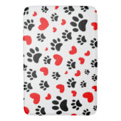 Willekeurige honden schilderen afdrukken en rode h badmat (Voorkant Verticaal)