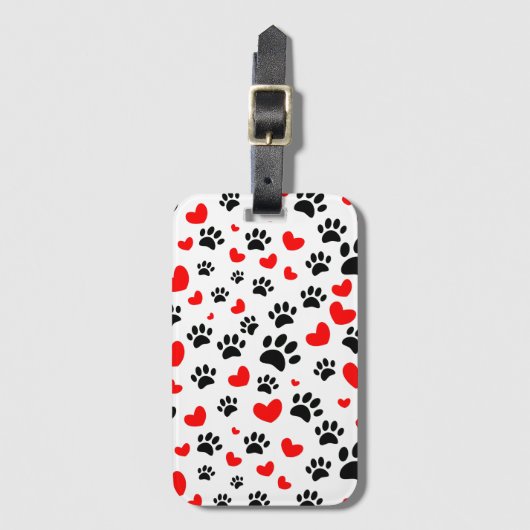 Willekeurige honden schilderen afdrukken en rode h bagagelabel (Voorkant (verticaal))