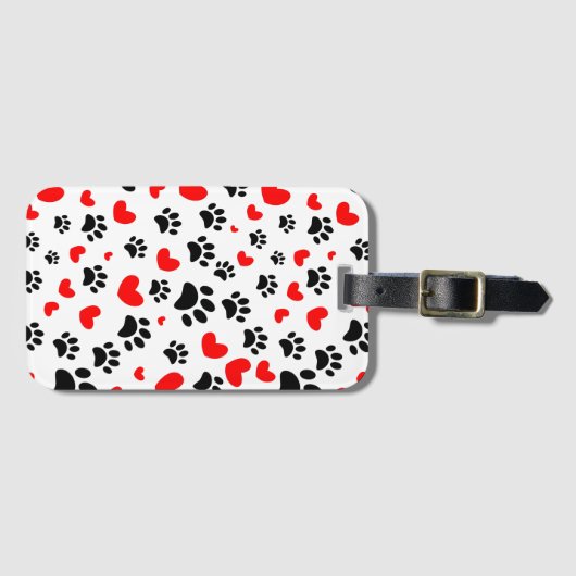 Willekeurige honden schilderen afdrukken en rode h bagagelabel (Voorkant (horizontaal))