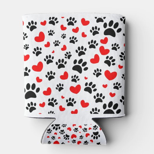 Willekeurige honden schilderen afdrukken en rode h blikjeskoeler (Achterkant)