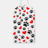 Willekeurige honden schilderen afdrukken en rode h cadeaulabel (Achterkant)