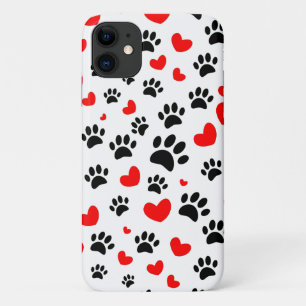 Willekeurige honden schilderen afdrukken en rode h Case-Mate iPhone case
