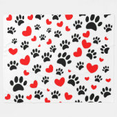 Willekeurige honden schilderen afdrukken en rode h fleece deken (Voorkant (Horizontaal))