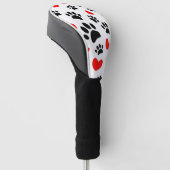 Willekeurige honden schilderen afdrukken en rode h golfheadcover (Schuin)
