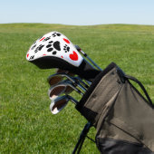 Willekeurige honden schilderen afdrukken en rode h golfheadcover (Insitu)