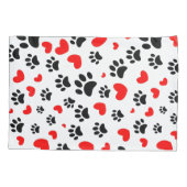 Willekeurige honden schilderen afdrukken en rode h kussensloop (Achterkant)