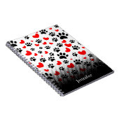 Willekeurige honden schilderen afdrukken en rode h notitieboek (Rechterzijde)