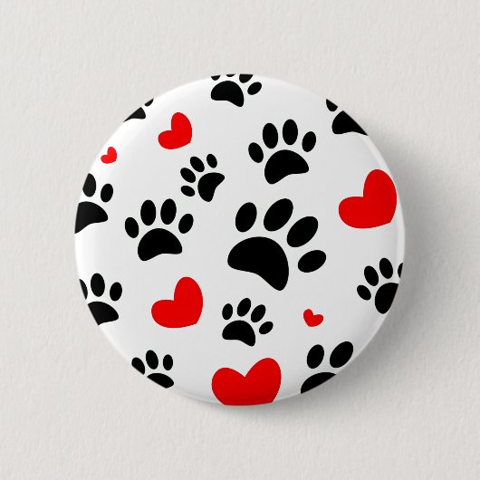 Willekeurige honden schilderen afdrukken en rode h ronde button 5,7 cm (Voorkant)
