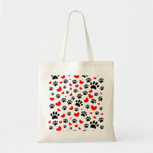 Willekeurige honden schilderen afdrukken en rode h tote bag