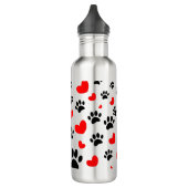 Willekeurige honden schilderen afdrukken en rode h waterfles (Links)