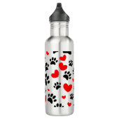 Willekeurige honden schilderen afdrukken en rode h waterfles (Rechts)