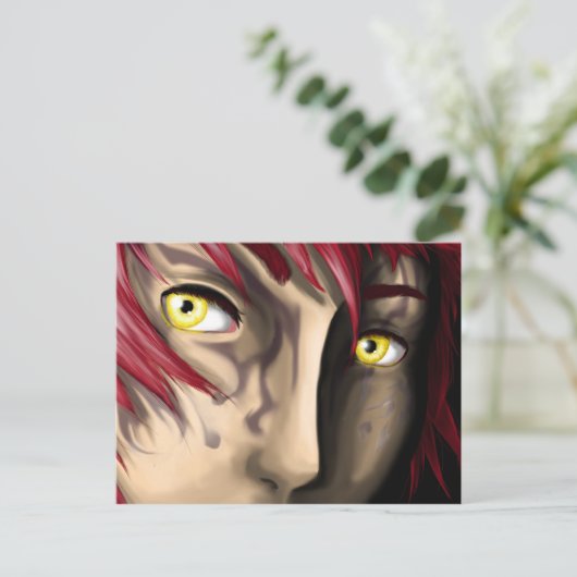 Willekeurige jongen in emo-modus briefkaart (Staand voorkant)