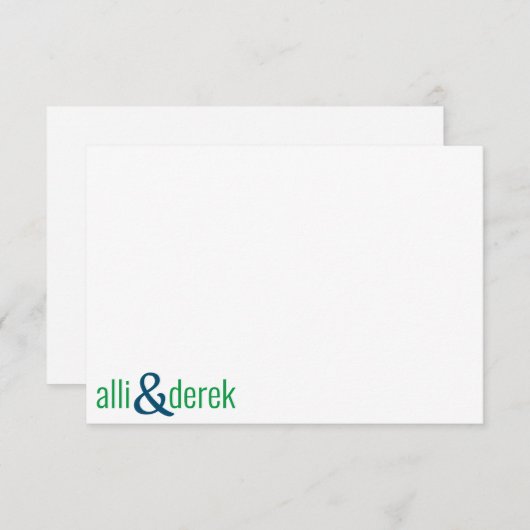 Willekeurige kleur - Koppelblok gepersonaliseerde Bedankkaart (Voorkant / Achterkant)