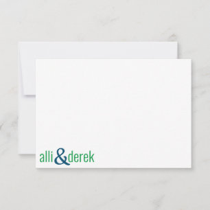 Willekeurige kleur - Koppelblok gepersonaliseerde  Bedankkaart