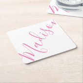 Willekeurige kleur - Script Name Paper Onderzetter (Schuin)