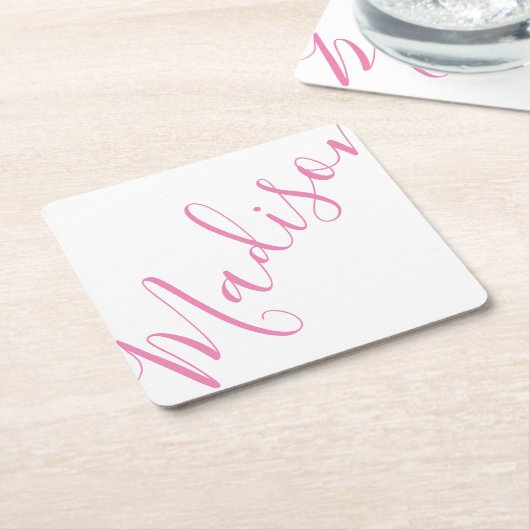 Willekeurige kleur - Script Name Paper Onderzetter (Schuin)