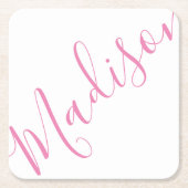 Willekeurige kleur - Script Name Paper Onderzetter (Voorkant)