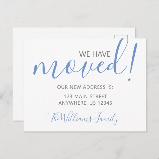 Willekeurige kleur - Scriptnaam verplaatsen Briefkaart (Voorkant / Achterkant)