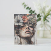 Willekeurige kunst Mijn kat maakte bloemen in mijn Briefkaart (Staand voorkant)