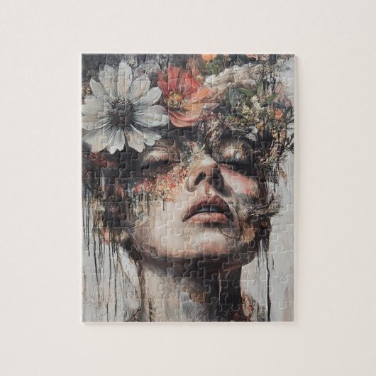 Willekeurige kunst Mijn kat maakte bloemen in mijn Legpuzzel (Verticaal)