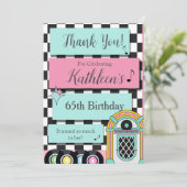 Willekeurige leeftijd, 1950's Retro Verjaardag Dan Bedankkaart (Staand voorkant)