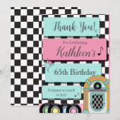 Willekeurige leeftijd, 1950's Retro Verjaardag Dan Bedankkaart (Voorkant / Achterkant)