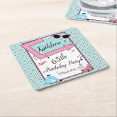 Willekeurige leeftijd, 1950's Retro Verjaardag Kartonnen Onderzetters (Schuin)