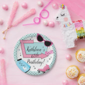 Willekeurige leeftijd, 1950's Retro Verjaardag Papieren Bordje (Feest)