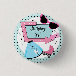 Willekeurige leeftijd, 1950's Retro Verjaardag Ronde Button 3,2 Cm