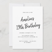 Willekeurige leeftijd | Eenvoudig Zwart-wit Script Kaart (Voorkant)