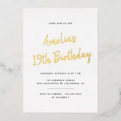 Willekeurige leeftijd | Eenvoudige minimale witte  Folie Uitnodiging (Voorkant)