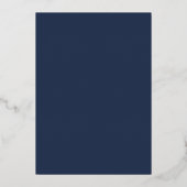 Willekeurige leeftijd | Navy Blauw en Goud Script  Folie Uitnodiging (Achterkant)