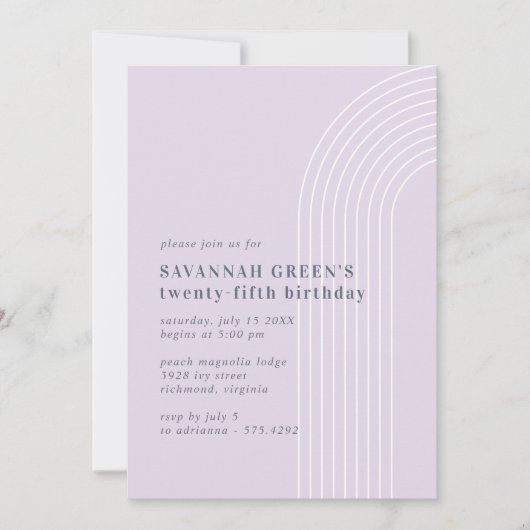 Willekeurige leeftijd | Pastel Lavendel Paarse een Kaart (Voorkant)