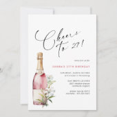 Willekeurige leeftijd | Proost Roze Champagne of W Kaart (Voorkant)