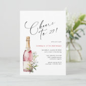 Willekeurige leeftijd | Proost Roze Champagne of W Kaart (Staand voorkant)