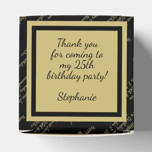Willekeurige leeftijd - Uw aangepaste berichtpatro Bedankdoosjes (Bovenkant)