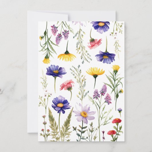 Willekeurige leeftijd | Wildflower Verjaardag Kaart (Achterkant)