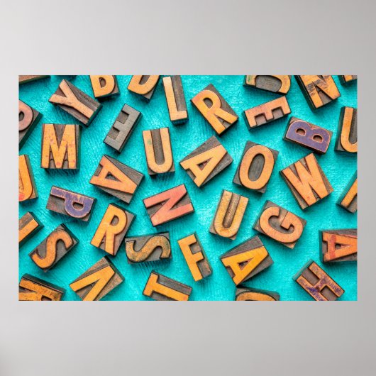 willekeurige letters boven de achtergrond -  lette poster (Voorkant)
