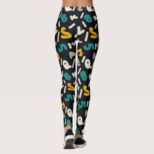 willekeurige letters leggings (Achterkant)