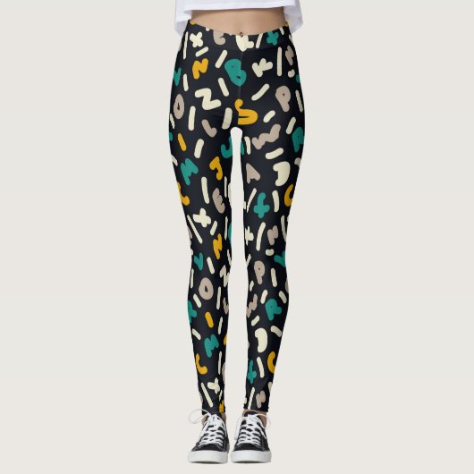 willekeurige letters leggings (Voorkant)