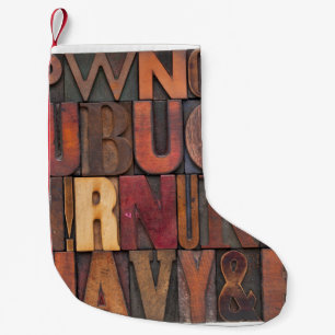willekeurige letters - letterpershout kleine kerstsok