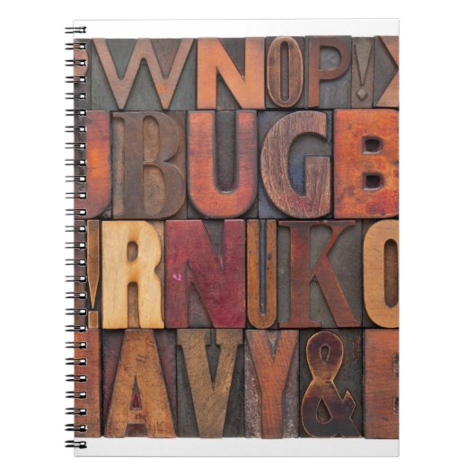 willekeurige letters -  letterpershout notitieboek (Voorkant)