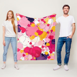 "Willekeurige Liefdesgedachten" - Kleurrijk Abstra Fleece Deken