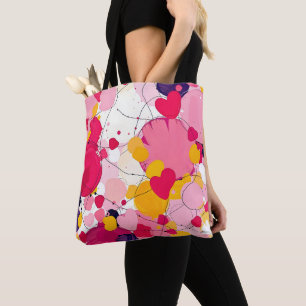 "Willekeurige Liefdesgedachten" - Kleurrijk Abstra Tote Bag