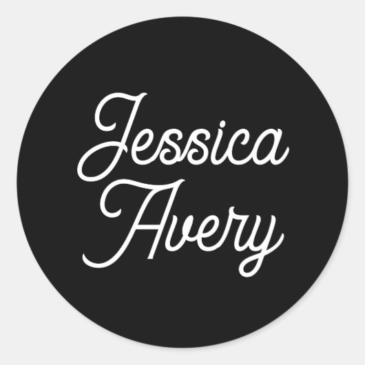 Willekeurige naam | Bewerkbaar gestileerd script Ronde Sticker (Voorkant)