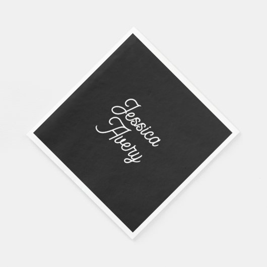 Willekeurige naam | Bewerkbaar  gestileerd script  Servet (Hoek)