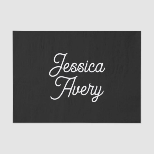 Willekeurige naam | Bewerkbaar gestileerd script Tissuepapier (Voorkant)