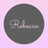 Willekeurige naam | Cool bewerkbaar roze script &  Ronde Sticker