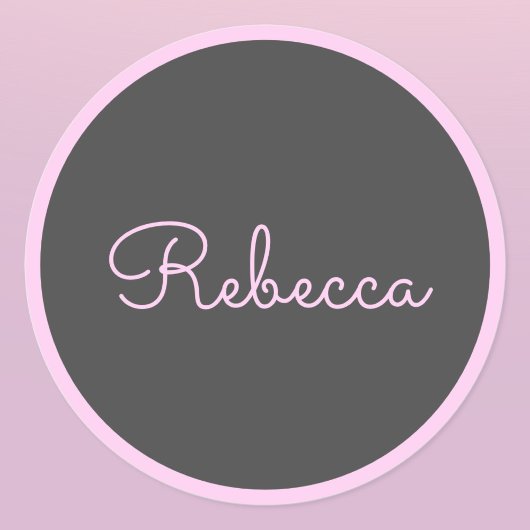 Willekeurige naam | Cool bewerkbaar roze script &  Ronde Sticker